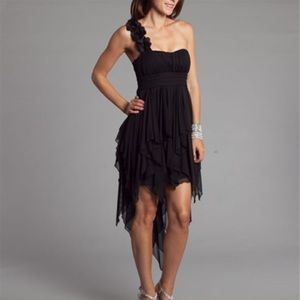 Black Chiffon High Low Dress Small